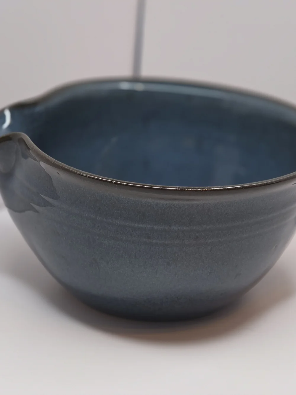 Vintage Pottery Batter Bowl Cobalt Blue- Rustic Farmhouse
